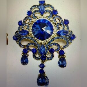 Aratta Royal Blue and Gold Brooch “Diana Pin”